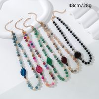 Casual Sweet Simple Style Color Block Alloy Glass Beaded Women's Necklace main image 2