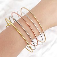 Simple Style Classic Style Commute Round Solid Color Iron Plating Women's Bangle main image 3