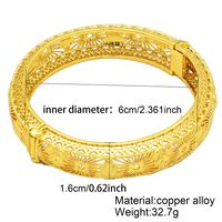 IG Style Simple Style Solid Color 24K Gold Plated Alloy Wholesale Bangle main image 3