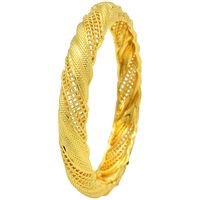 IG Style Simple Style Solid Color 24K Gold Plated Alloy Wholesale Bangle sku image 1