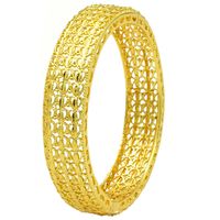 IG Style Simple Style Solid Color 24K Gold Plated Alloy Wholesale Bangle sku image 3