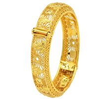 IG Style Simple Style Solid Color 24K Gold Plated Alloy Wholesale Bangle sku image 2