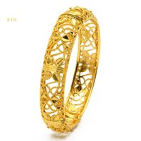 IG Style Simple Style Solid Color 24K Gold Plated Alloy Wholesale Bangle sku image 5