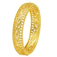 IG Style Simple Style Solid Color 24K Gold Plated Alloy Wholesale Bangle sku image 16