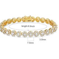 Brass 18K Gold Plated Casual Classic Style Plating Inlay Round Zircon Tennis Bracelet main image 6