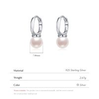 1 Pair Elegant Classic Style Round Plating Inlay Sterling Silver Artificial Pearls Silver Plated Drop Earrings main image 6