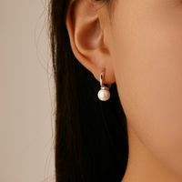 1 Pair Elegant Classic Style Round Plating Inlay Sterling Silver Artificial Pearls Silver Plated Drop Earrings main image 4