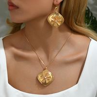 Kupfer IG-Stil Elegant Dame Inlay Geometrisch Künstliche Perlen Ohrringe Halskette main image 1