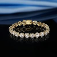 Brass 18K Gold Plated Casual Classic Style Plating Inlay Round Zircon Tennis Bracelet main image 1