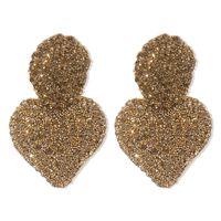 1 Pair Sweet Heart Shape Inlay Alloy Rhinestones Drop Earrings main image 7