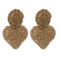 1 Pair Sweet Heart Shape Inlay Alloy Rhinestones Drop Earrings sku image 1