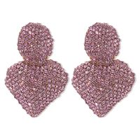 1 Pair Sweet Heart Shape Inlay Alloy Rhinestones Drop Earrings main image 8