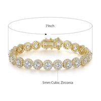 Brass 18K Gold Plated Casual Classic Style Plating Inlay Round Zircon Tennis Bracelet main image 5