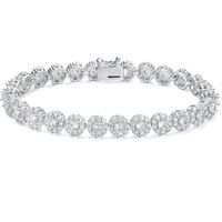 Brass 18K Gold Plated Casual Classic Style Plating Inlay Round Zircon Tennis Bracelet sku image 7
