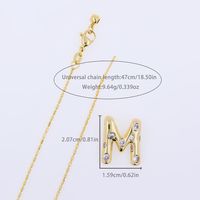 Artificial Gemstones Copper 18K Gold Plated Simple Style Inlay Letter Zircon Pendant Necklace main image 2
