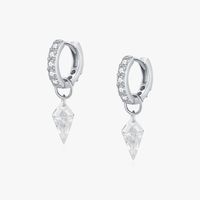 1 Pair Casual Commute Solid Color Plating Inlay Sterling Silver Zircon Silver Plated Drop Earrings main image 5