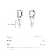 1 Pair Casual Commute Solid Color Plating Inlay Sterling Silver Zircon Silver Plated Drop Earrings main image 2