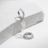 1 Pair Casual Commute Solid Color Plating Inlay Sterling Silver Zircon Silver Plated Drop Earrings main image 1