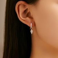 1 Pair Casual Commute Solid Color Plating Inlay Sterling Silver Zircon Silver Plated Drop Earrings main image 6