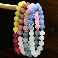 IG Style Classic Style Round Artificial Crystal Natural Stone Beaded Women's Bracelets main image 3