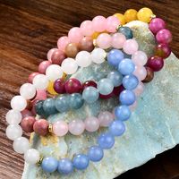 Estilo IG Estilo Clásico Ronda Cristal Artificial Piedra Natural Con Cuentas Mujeres Pulsera main image 4