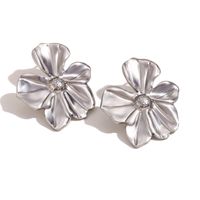 1 Pair Classic Style Flower 304 Stainless Steel 18K Gold Plated Ear Studs sku image 2