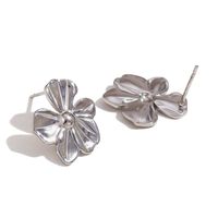 1 Pair Classic Style Flower 304 Stainless Steel 18K Gold Plated Ear Studs sku image 1