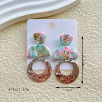 1 Pair Simple Style Irregular Camouflage Arylic Soft Clay 14K Gold Plated Dangling Earrings sku image 1