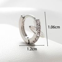 1 Piece Casual Simple Style Heart Shape Flower Inlay Copper Zircon Earrings main image 2