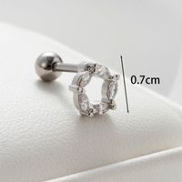 1 Piece Casual Simple Style Heart Shape Flower Inlay Copper Zircon Earrings sku image 1