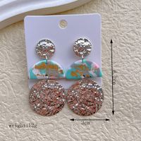 1 Pair Simple Style Irregular Camouflage Arylic Soft Clay 14K Gold Plated Dangling Earrings sku image 5