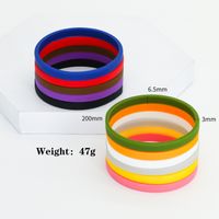 Hip-Hop Simple Style Solid Color Silica Gel Wholesale Wristband main image 4