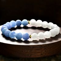 IG Style Classic Style Round Artificial Crystal Natural Stone Beaded Women's Bracelets sku image 1