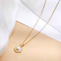 201 Stainless Steel 18K Gold Plated Simple Style Classic Style Plating Color Block Pendant Necklace main image 2