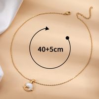 201 Stainless Steel 18K Gold Plated Simple Style Classic Style Plating Color Block Pendant Necklace main image 4