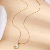 201 Stainless Steel 18K Gold Plated Simple Style Classic Style Plating Color Block Pendant Necklace main image 3
