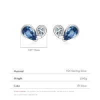1 Pair Sweet Simple Style Heart Shape Plating Inlay Sterling Silver Zircon Silver Plated Ear Studs main image 2