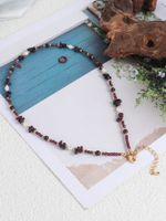 Vacation Simple Style Color Block Freshwater Pearl Stone Copper Asymmetrical Beaded 18K Gold Plated Women's Necklace main image 2