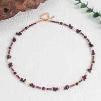 Vacation Simple Style Color Block Freshwater Pearl Stone Copper Asymmetrical Beaded 18K Gold Plated Women's Necklace sku image 1