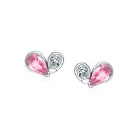 1 Pair Sweet Simple Style Heart Shape Plating Inlay Sterling Silver Zircon Silver Plated Ear Studs sku image 1