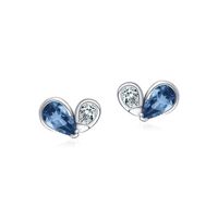 1 Pair Sweet Simple Style Heart Shape Plating Inlay Sterling Silver Zircon Silver Plated Ear Studs sku image 2