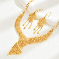 Elegant Argyle Alloy 18K Gold Plated Women's Jewelry Set sku image 1