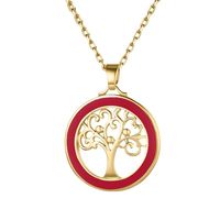 Copper Gold Plated Simple Style Classic Style Hollow Out Color Block Pendant Necklace main image 2