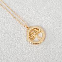 Copper Gold Plated Simple Style Classic Style Hollow Out Color Block Pendant Necklace main image 8