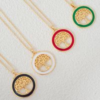 Copper Gold Plated Simple Style Classic Style Hollow Out Color Block Pendant Necklace main image 10