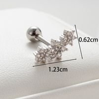 1 Piece Casual Simple Style Classic Style Flower Inlay Copper Zircon Ear Studs main image 2