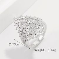 Sterling Silber Weißgold Plattiert Glam Glänzend Überzug Inlay Einfarbig Zirkon Offener Ring sku image 12