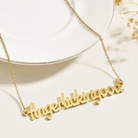 302 Stainless Steel 18K Gold Plated Simple Style Letter Pendant Necklace main image 7