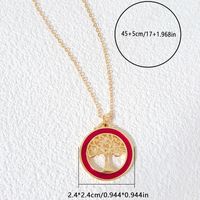 Copper Gold Plated Simple Style Classic Style Hollow Out Color Block Pendant Necklace sku image 3