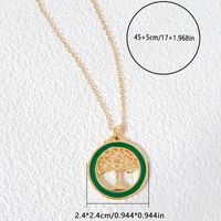 Copper Gold Plated Simple Style Classic Style Hollow Out Color Block Pendant Necklace sku image 4